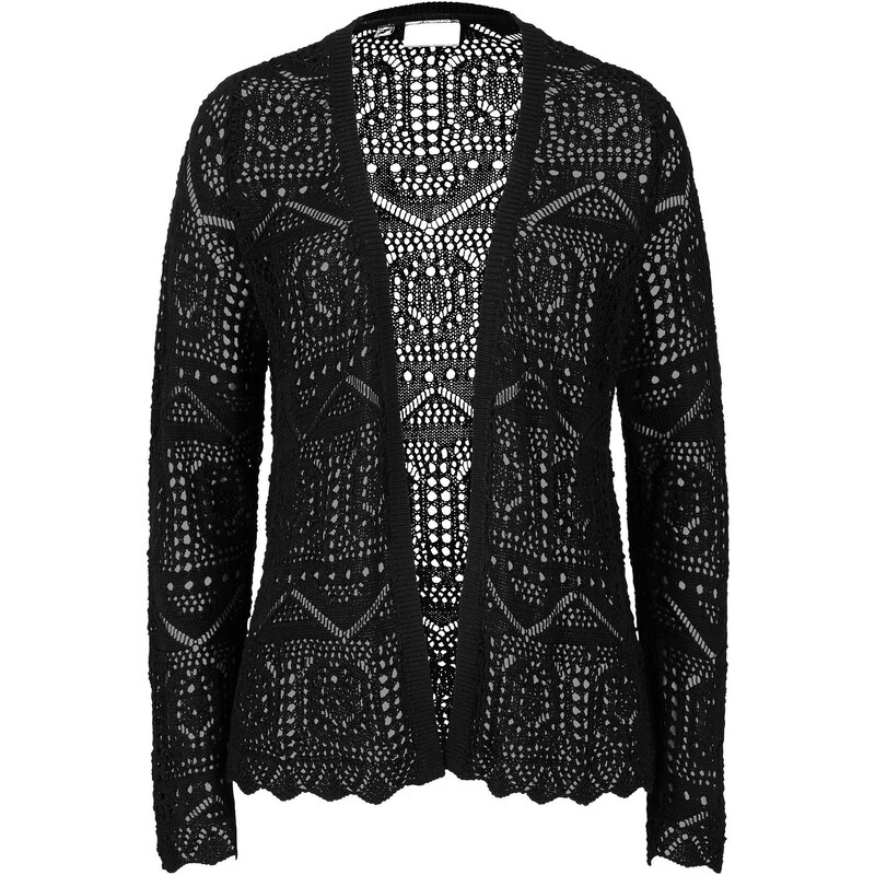 bonprix Ažúrový pletený sveter, farba čierna 44736013