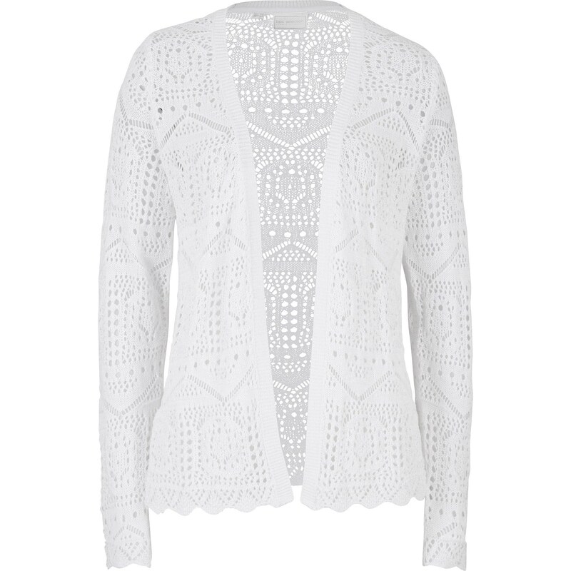 bonprix Ažúrový pletený sveter, farba biela 44736015