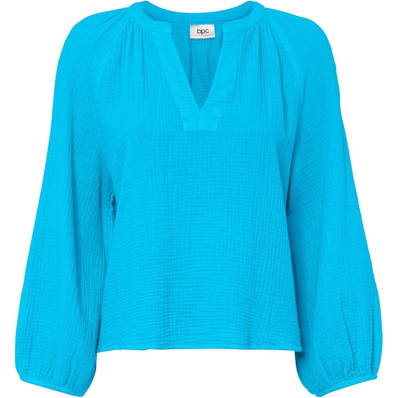 bonprix Blúzka, oversize z mušelínu, farba modrá 44982132