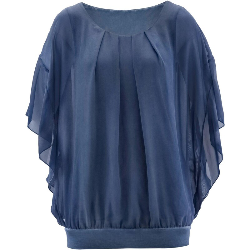 bonprix Šifónová tunika s tielkom, farba modrá 67798771