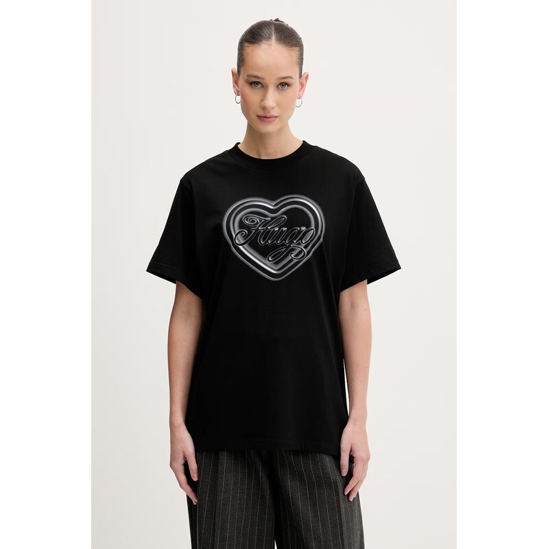 HUGO Blue HUGO modré tričko dámske bavlnené Vintage Tee_B_8 67704168