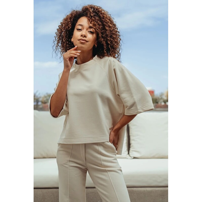 Mosquito Dámska mikina s krátkym rukávom Melgo Vanilla vanilková, 62842789