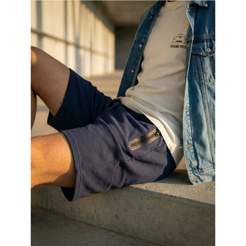 Sinsay - Šortky s vreckami na zips - tmavomodrá 67704396