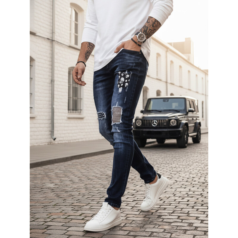 Pánske rifle Farba tmavomodrá DSTREET UX4148 65597741