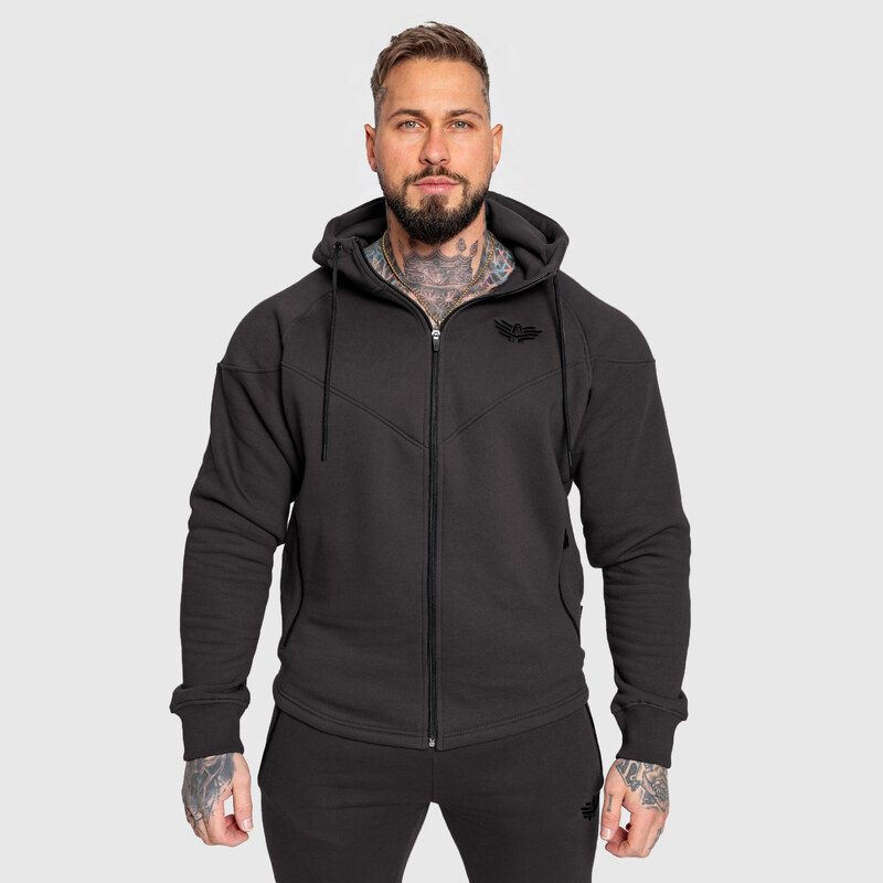 Fitness mikina so zipsom Iron Aesthetics ROUND, sivá 24553818