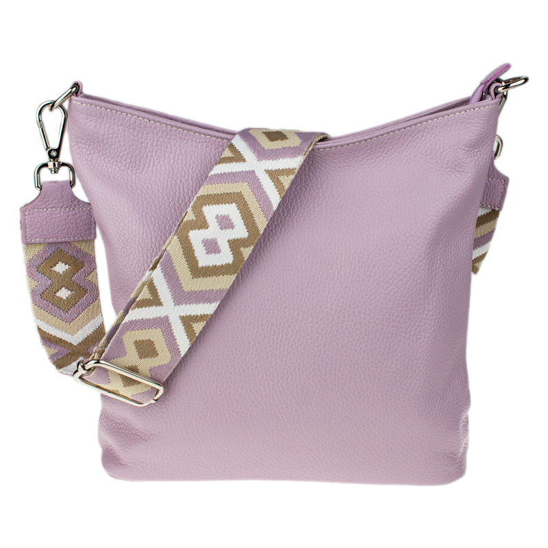 Ružová kožená talianska crossbody kabelka Amalia Lilla I NovaKabelka 67710708