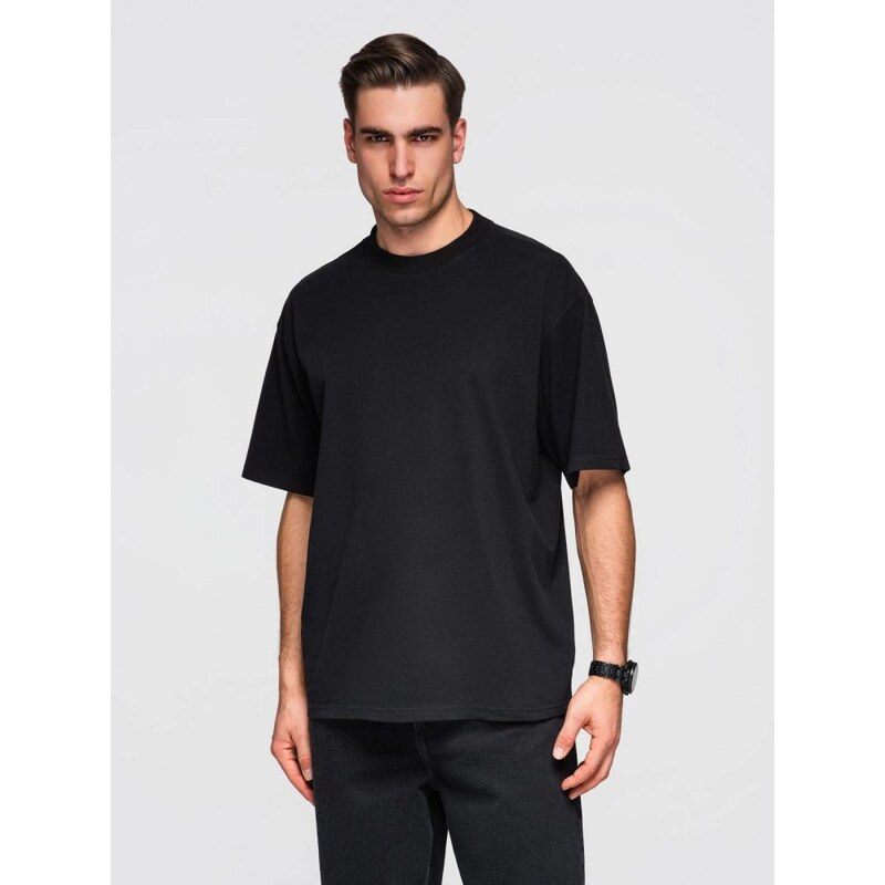 Ombre Clothing Čierne tričko voľného strihu V1 TSBC-0267 67710866