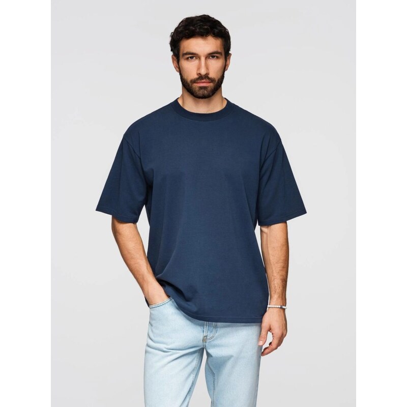 Ombre Clothing Tmavomodré tričko voľného strihu V9 TSBC-0267 67710868