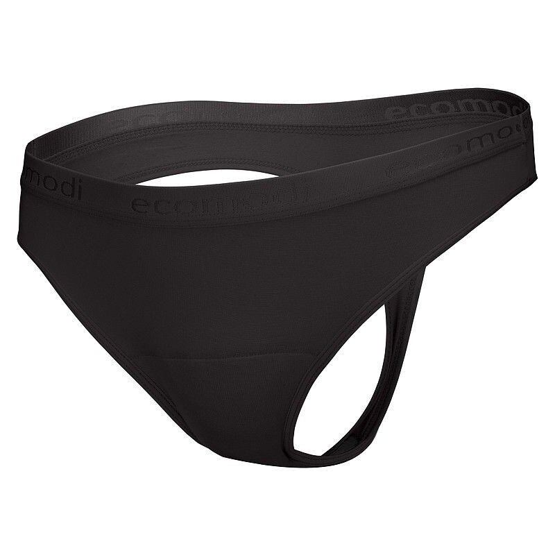 Ecomodi menštruačné nohavičky tangá čierne z bambusu Stredná xxs 50390565