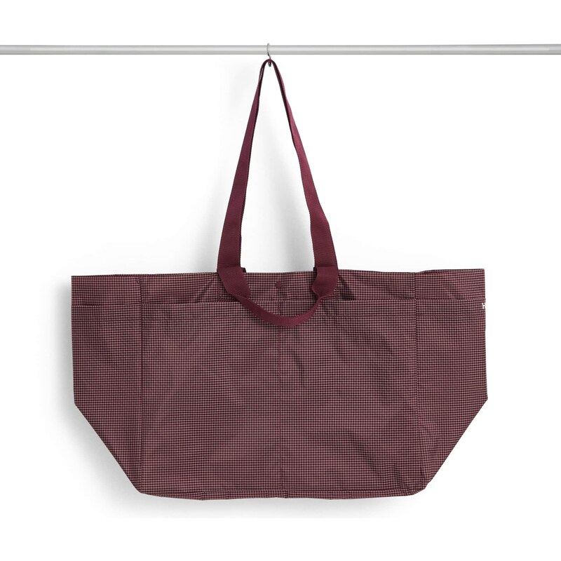 HAY Taška Grid Weekend Bag M Burgundy 67712268