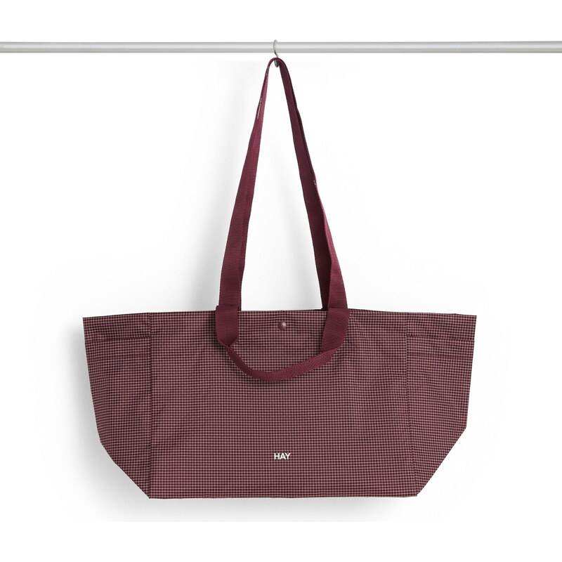 HAY Taška Grid Weekend Bag S Burgundy 67712273