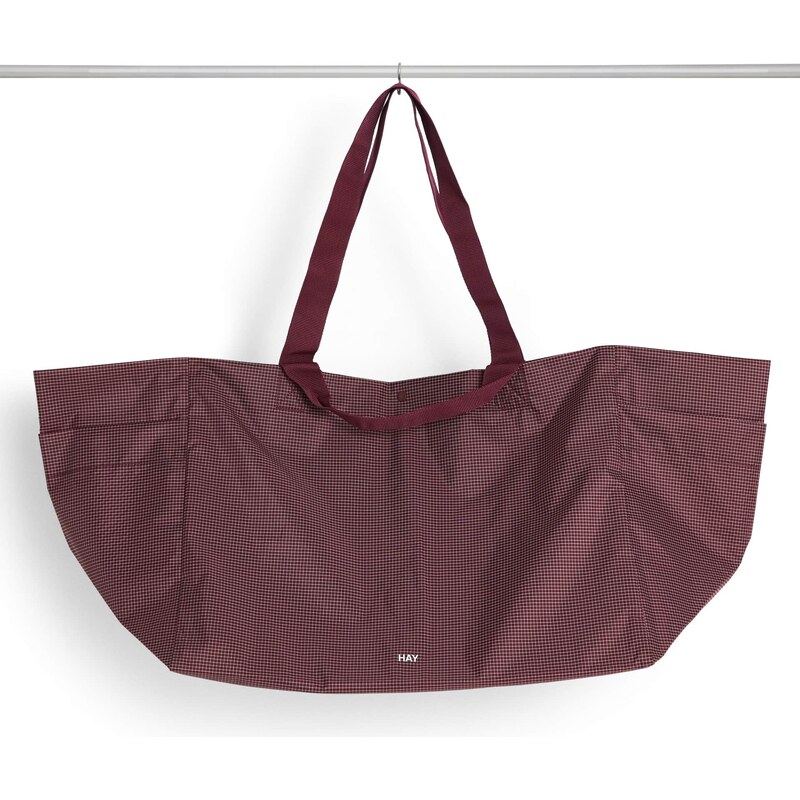 HAY Taška Grid Weekend Bag L Burgundy 67712265