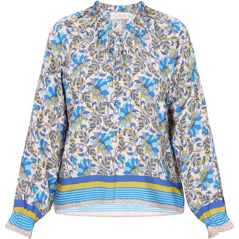 Gaya Blúzka Fashion Look krémová / modrá / svetlomodrá / karí 65881937