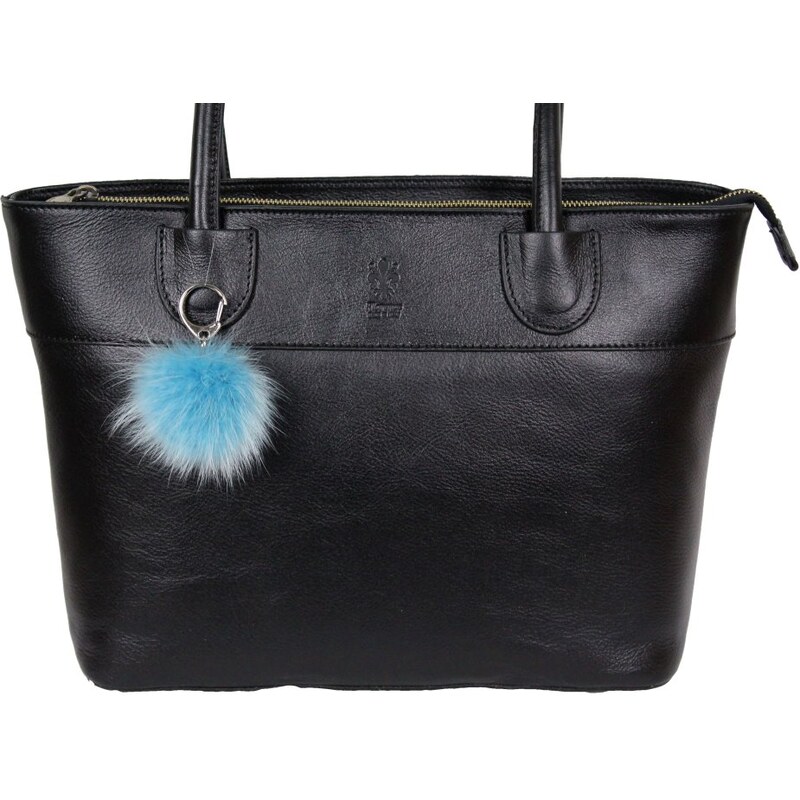 Sikora Kožušinový prívesok ku kabelke alebo kľúčom líška tyrkys 67713927