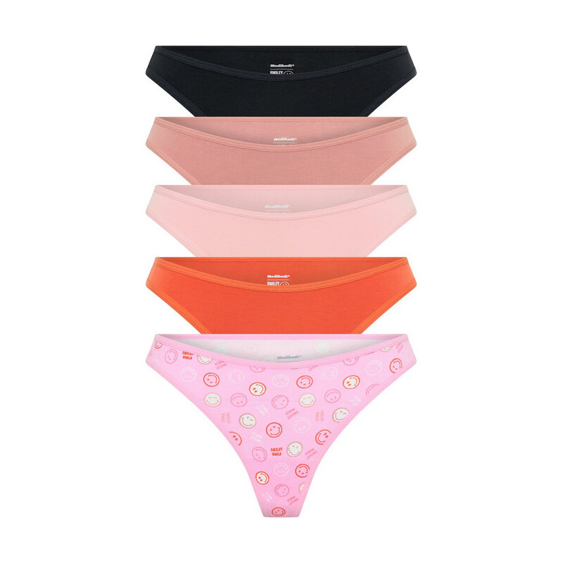 5PACK menštruačné tangá Modibodi Happy Place Multi (5MTMHPM) 67713954