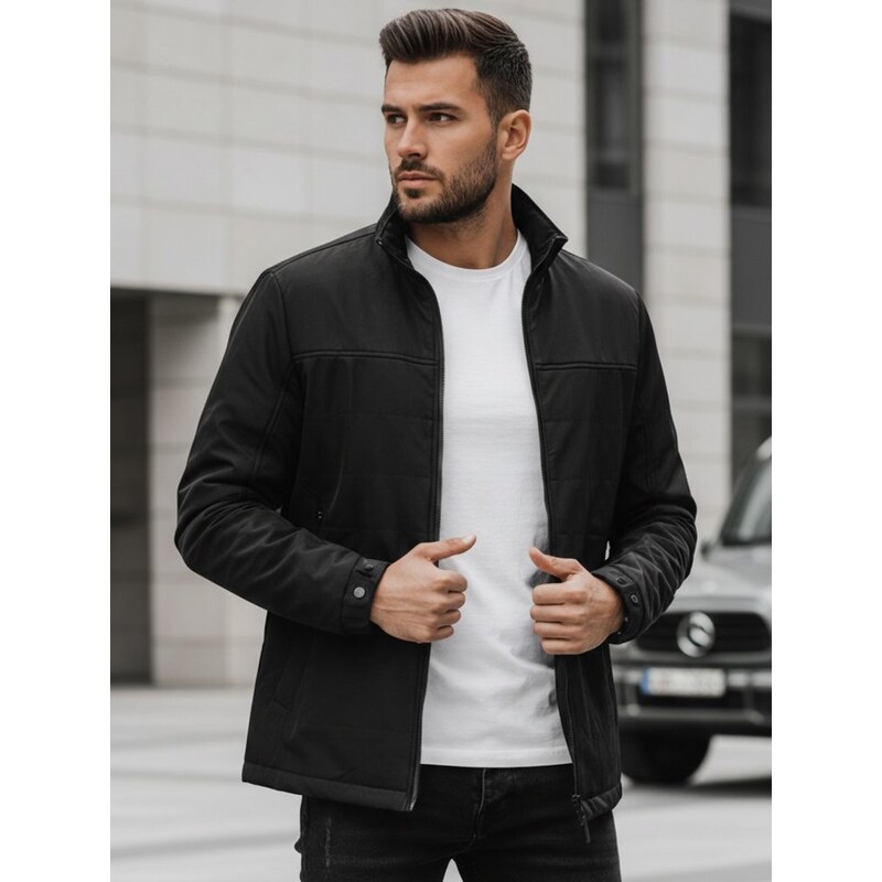 Dstreet Prechodná pánska čierne bunda bez kapucne 62348705