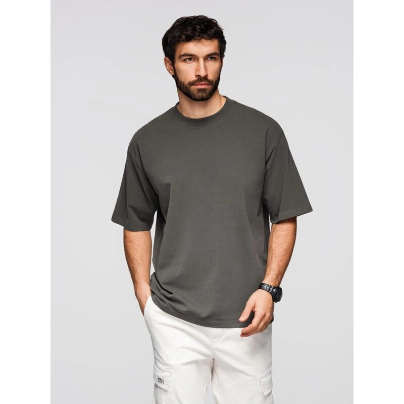 Ombre Clothing Grafitové tričko voľného strihu V3 TSBC-0267 67714511