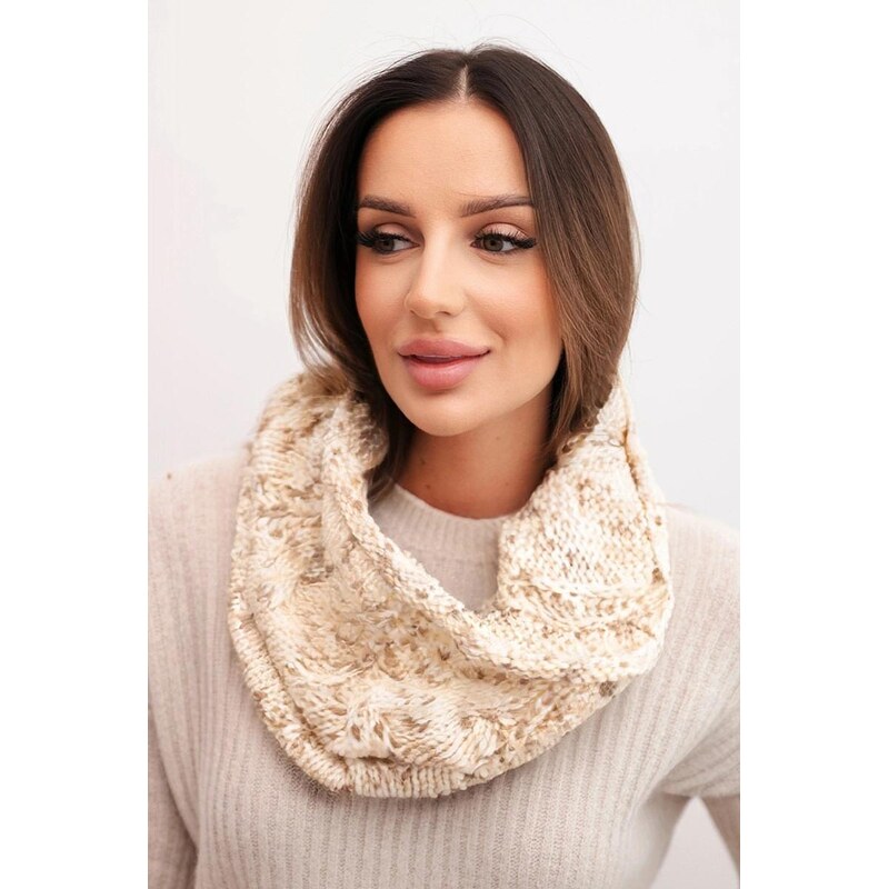 MladaModa Dámsky komínový šál KN25 béžový 67714577
