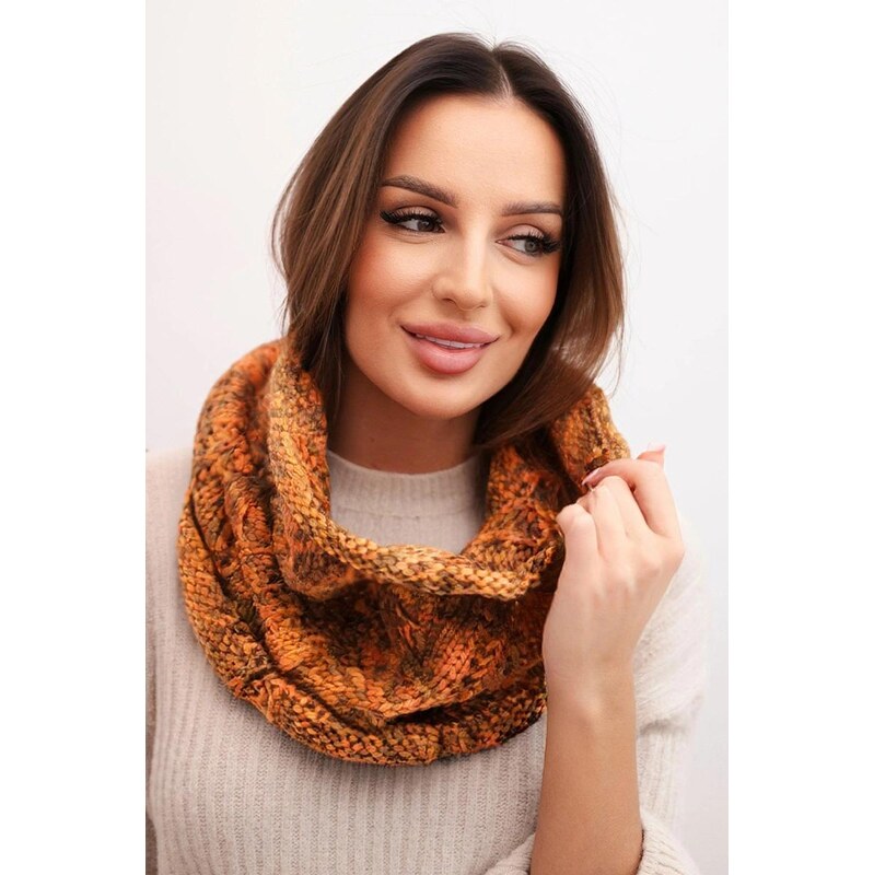 MladaModa Dámsky komínový šál KN25 horčicový 67714578