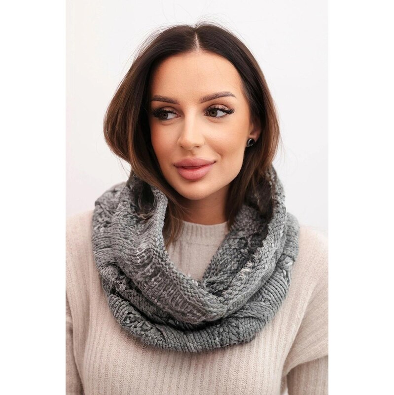 MladaModa Dámsky komínový šál KN25 tmavý šedý 67714585