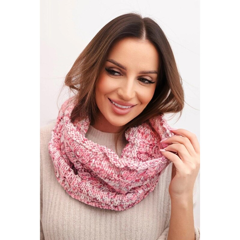 MladaModa Dámsky komínový šál KN25 jasný ružový 67714586