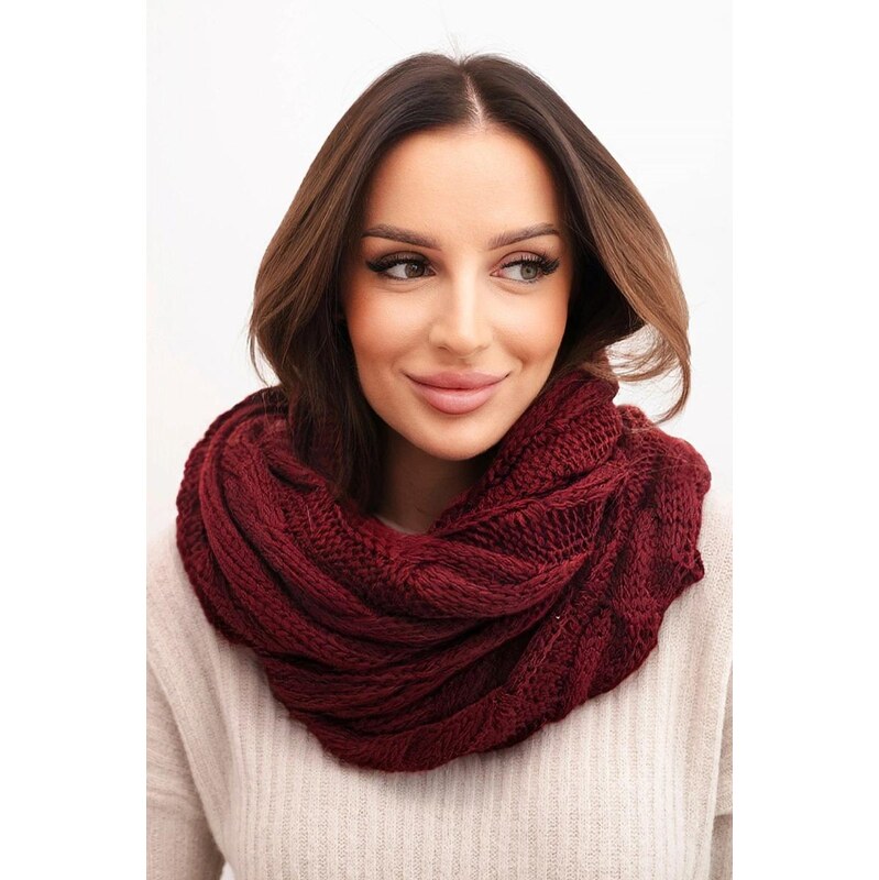 MladaModa Hrejivý dámsky šál KN23 bordový 67714597
