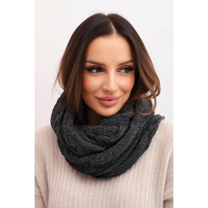 MladaModa Hrejivý dámsky šál KN23 grafitový 67714595