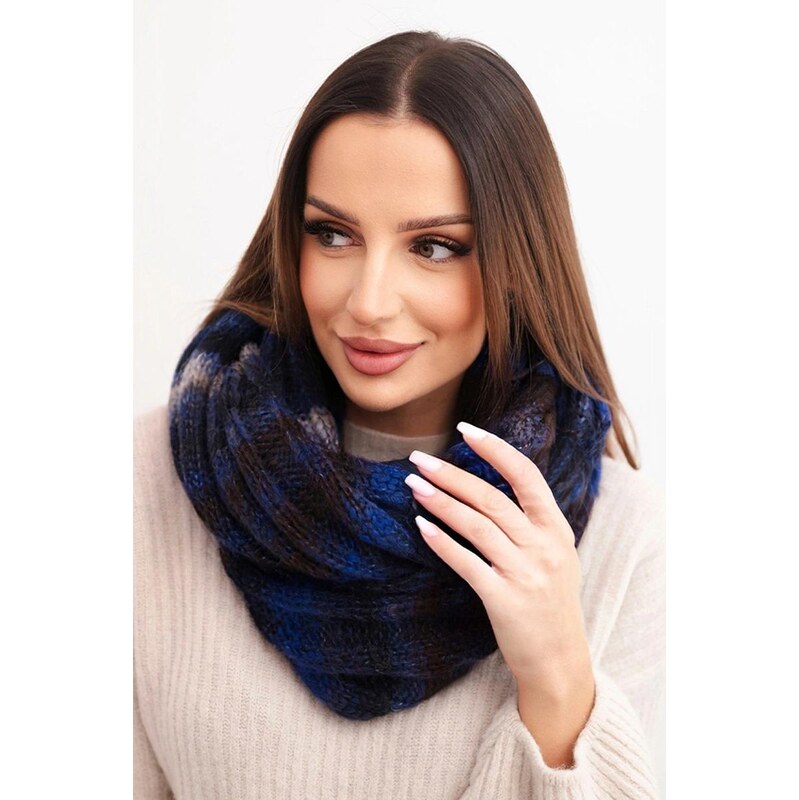 MladaModa Pruhovaný dámsky šál s ombre vzorom KN20 farba námornícka 67714611