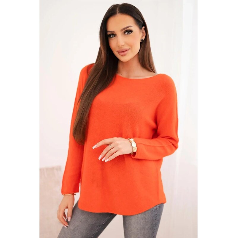 MladaModa Viskózový sveter s lodičkovým výstrihom model IT89 tmavý 67714624