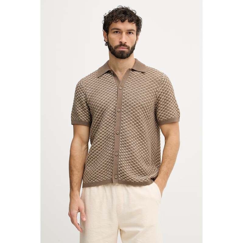 Guess košeľa pánska s prímesou ľanu RYDEN 67714689