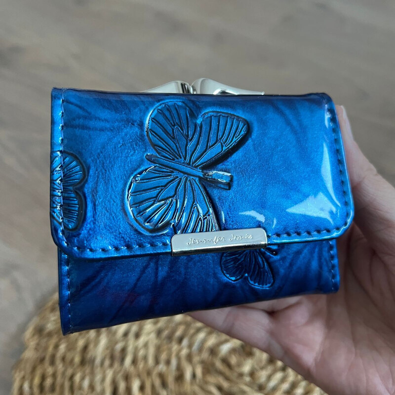 Jennifer Jones Malá dámska kožená peňaženka modrá VIVIENNE 67715655