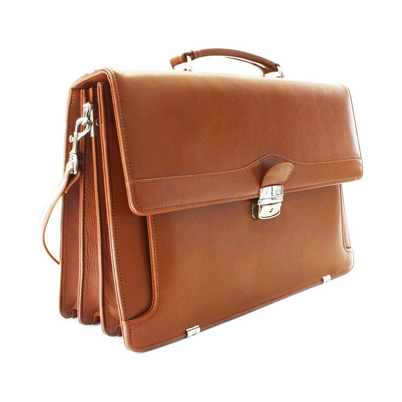 Arwel Kožená aktovka so štyrmi vnútornými priehradkami | koňak 112 67716096