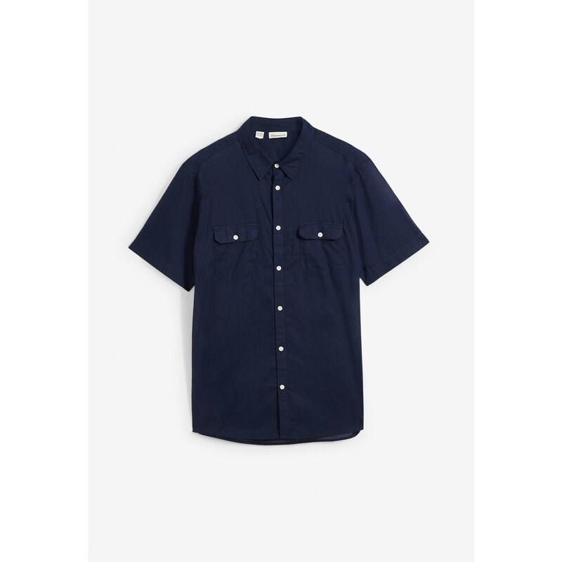 bonprix Košeľa s krátkym rukávom z čistej bavlny, farba modrá 44981861