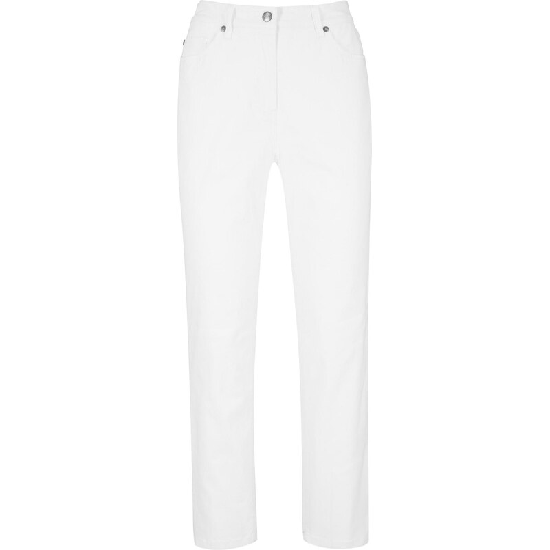 bonprix 7/8-ové nohavice High Waist, farba biela 67577478