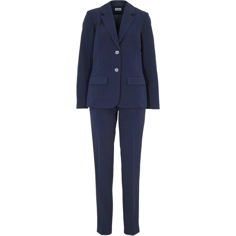 bonprix Nohavicový oblek, 2-dielny, farba modrá 48433909