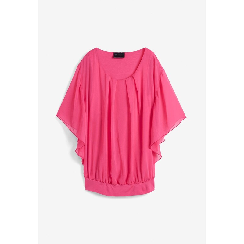 bonprix Šifónová tunika s tielkom, farba ružová 50748008