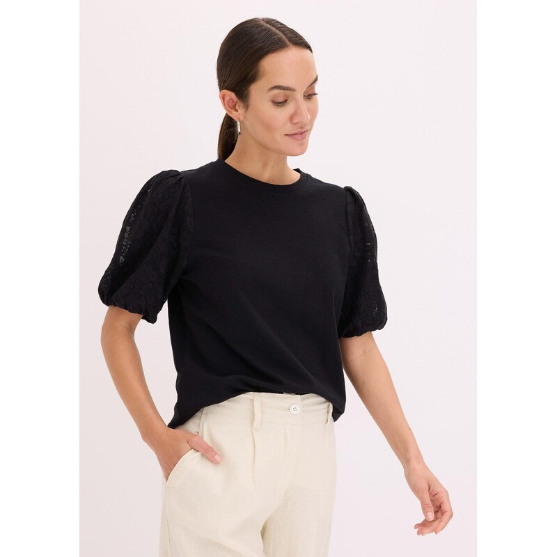 bonprix Tričko z čistej bavlny, farba čierna 63477704