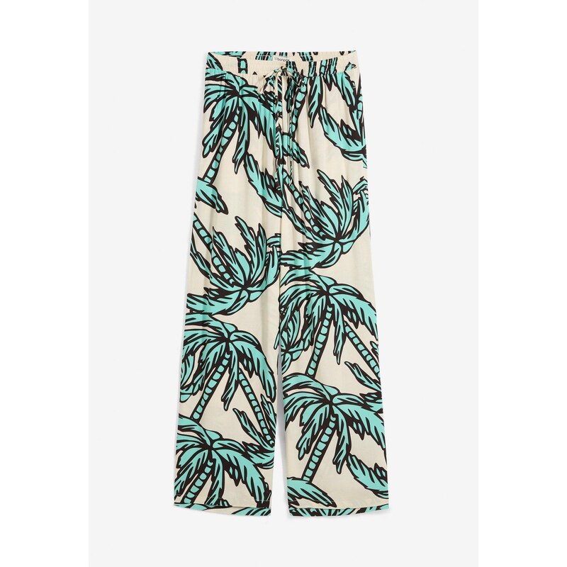 bonprix Nohavice Marlene z padavej viskózy, farba zelená 64226285