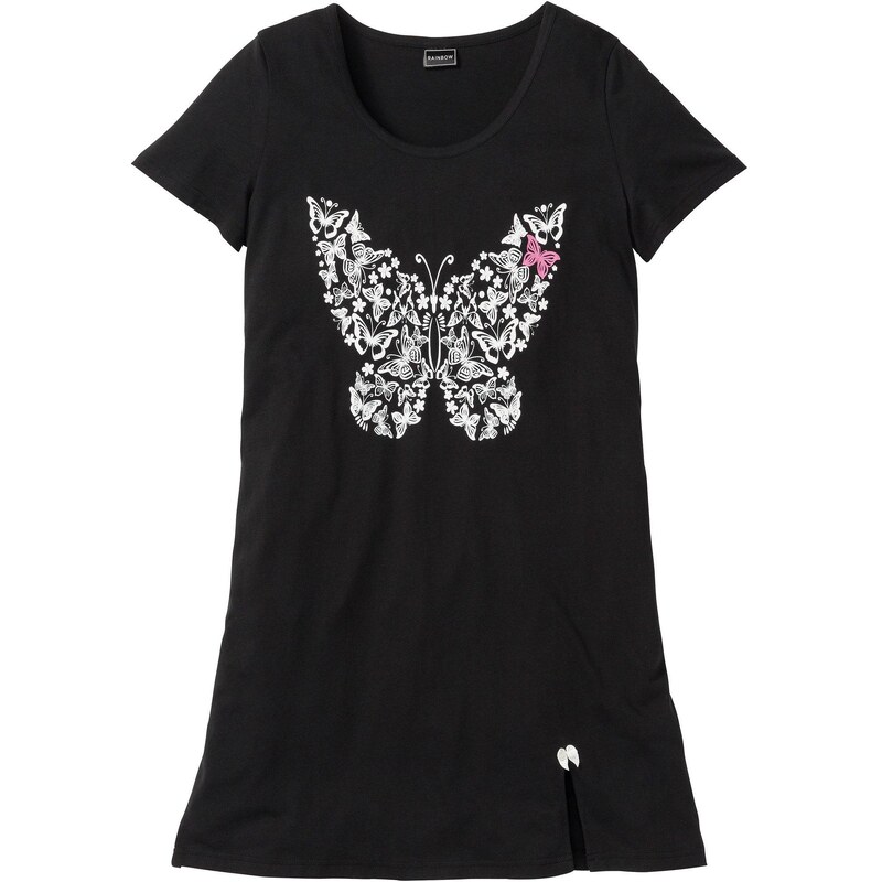 bonprix Nočná košeľa, krátka, z bio bavlny, farba čierna 44741675