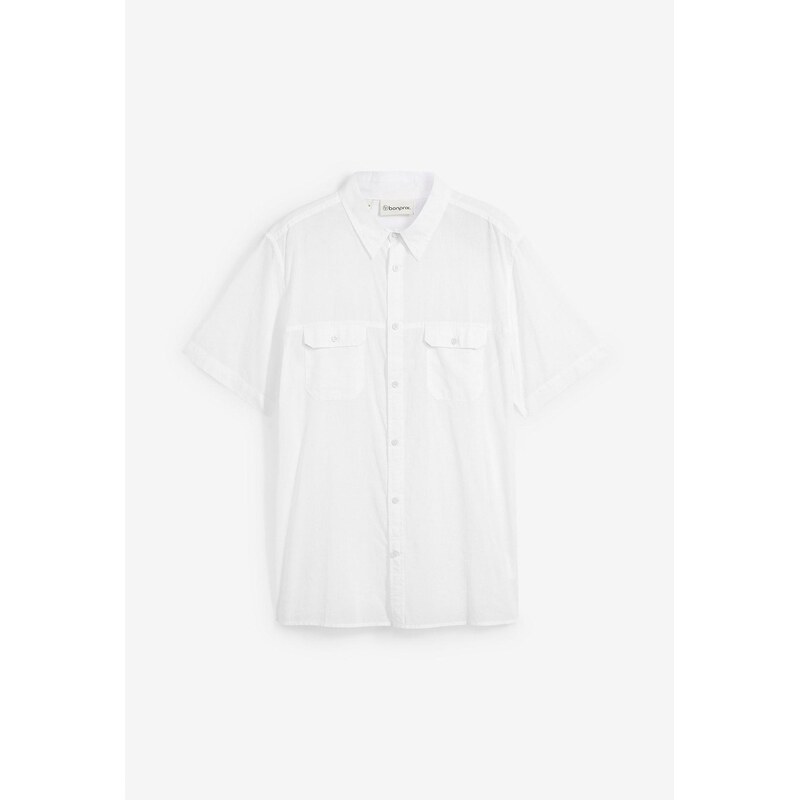 bonprix Košeľa s krátkym rukávom z čistej bavlny, farba biela 44767850