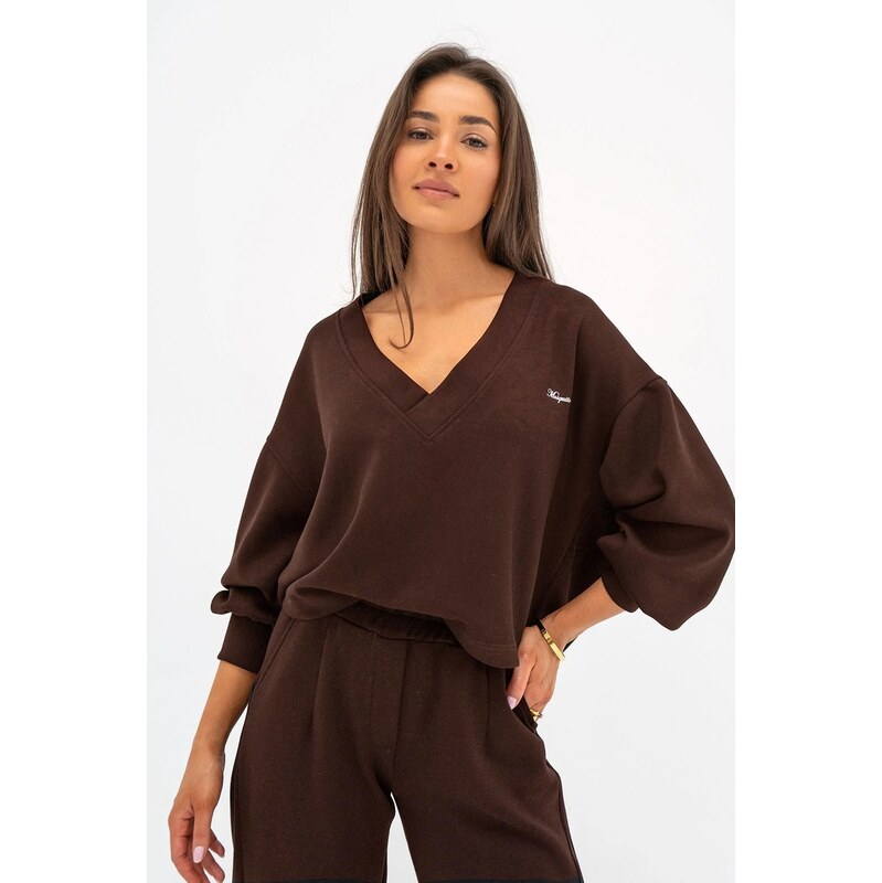 Mosquito Dámska tepláková mikina soft Ollie Brown hnedá, Farba hnedá 67716369