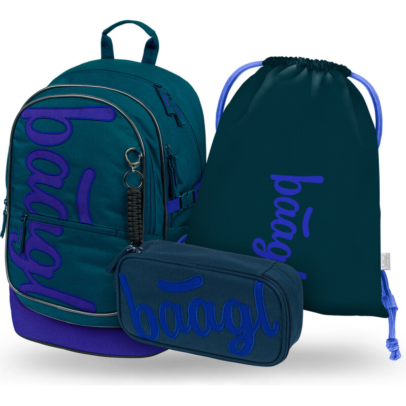 BAAGL SET 3 Core Logo modrý: batoh, penál, sáček GRS 68553646