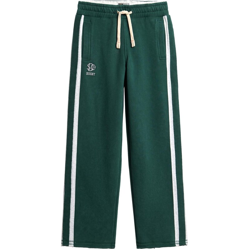 Superdry & Co Nohavice Athletic Fives smaragdová / biela 67730109
