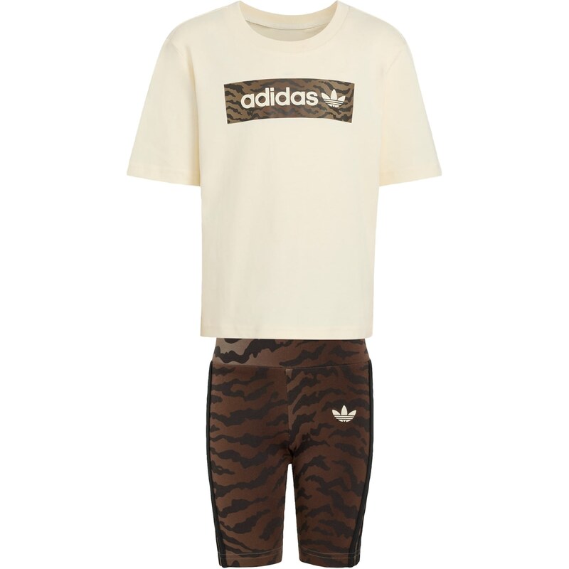 ADIDAS ORIGINALS Set AOP CYCLING SHORT TEE tmavohnedá / čierna / 67731221