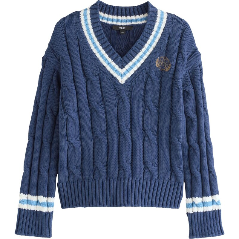 Next Sveter námornícka modrá / biela 67731398