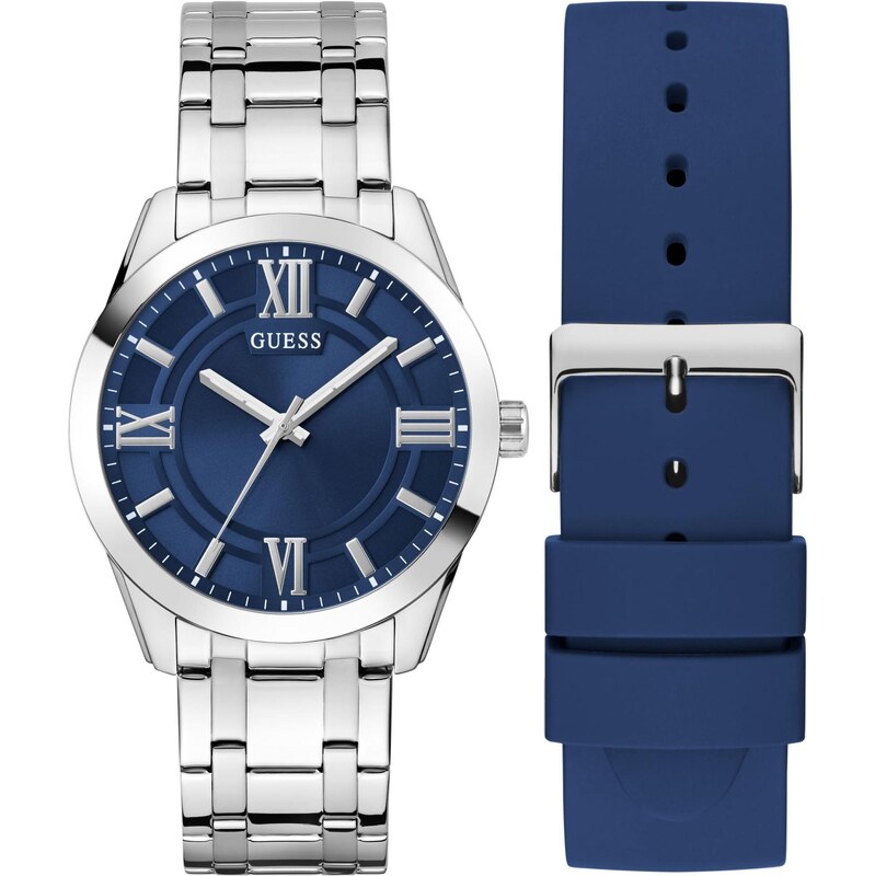 GUESS Analógové hodinky Elliot tmavomodrá / strieborná 67732050