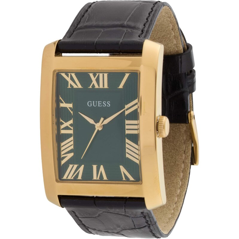GUESS Analógové hodinky Clyde zlatá / tmavozelená / čierna 67732047
