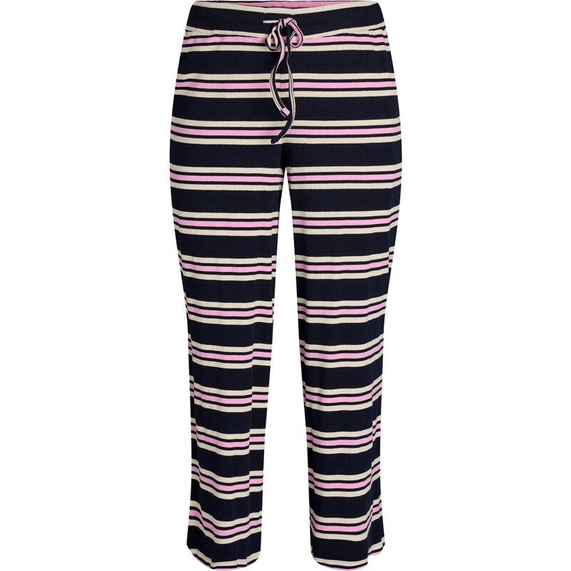 Zizzi Pyžamové nohavice Mellie tmavomodrá / ružová / biela ako vlna 67732170