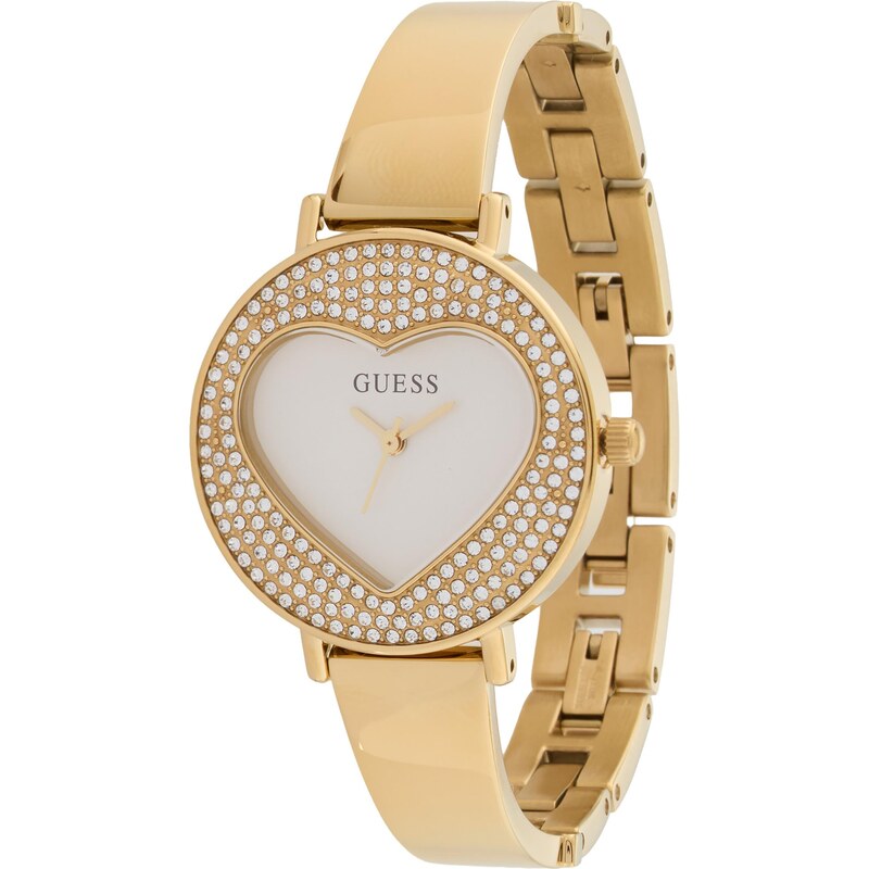 GUESS Analógové hodinky HARTLY zlatá / biela 67732172