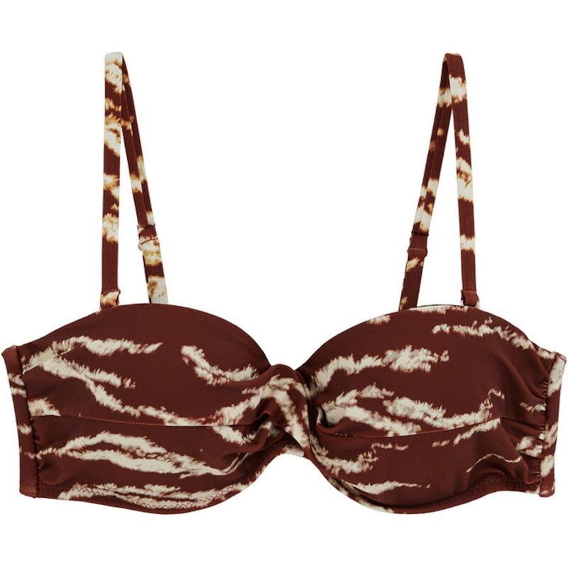 WE Fashion Bikinový top krémová / tmavočervená 67732396